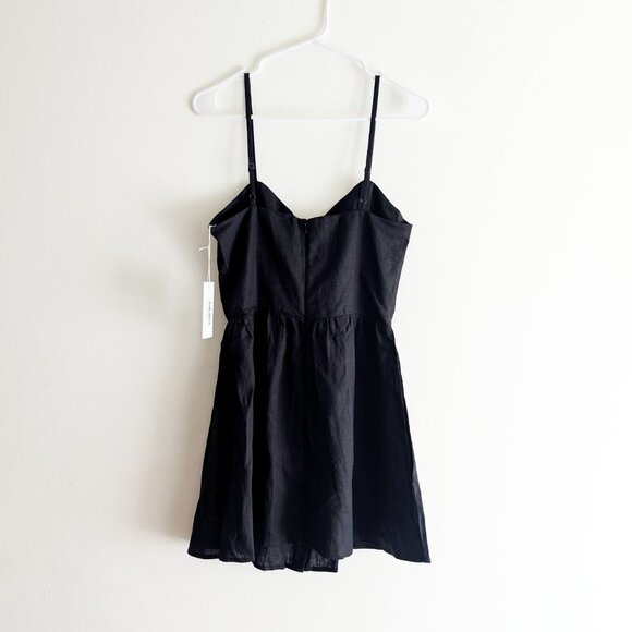 Reformation Velma Linen Dress in Black NWT - Picture 3 of 3